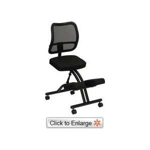  Black Ergonomic Kneeling Office Chair with Black Mesh Back 