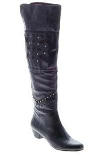   NEW Womens Thigh High Boots Black Designer Medium Leather 8.5  