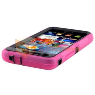 2x Charger+Black Hard Pink TPU Case+Privacy LCD SP For Samsung Galaxy 