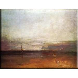  Rocky Bay with Figures 16x12 Streched Canvas Art by Turner 