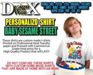 BABY SESAME STREET Custom Personalized Birthday T Shirt   Elmo, Cookie 