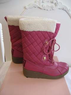 NIB Juicy Couture Pink Snow Boots Kids Size 5  