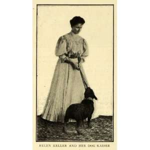  1907 Print Helen Keller Dog Kaiser Edwardian Fashion 