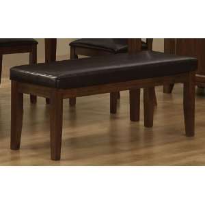   Dining Bench with Leather Like Upholstered Seat by Coaster Everything