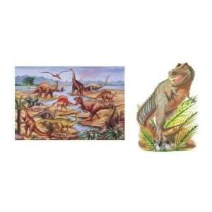  Dinosaurs and T Rex Extra Large Floor Puzzle 2 Pack Bundle 