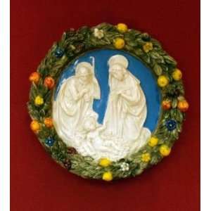  8.25 Holy Family Dela Robbia Plaque