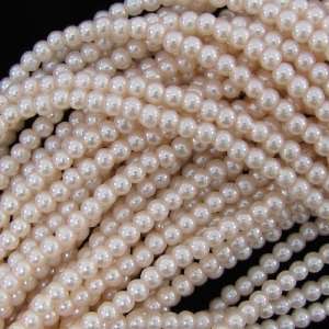  3x4mm pink glass pearl rondelle beads 15 strand