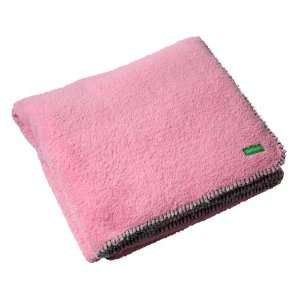   Ambajam Jumbo Cuddle Blanket, Cotton Candy Pink with Green Trim Baby