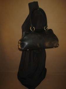   Black Leather Boston Baguette Doctor Purse Satchel Bag Chic  