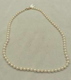CLASSIC MIKIMOTO 18K 7MM 23 INCH MAGNIFICENT PEARL STRAND NECKLACE NR 
