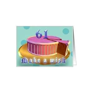  61st Birthday make a wish Pink cake polka dot stripes 