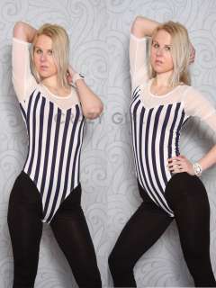 New Womens Black White Vertical Strip TOP & SHORTS Hotpants SET Size 8 