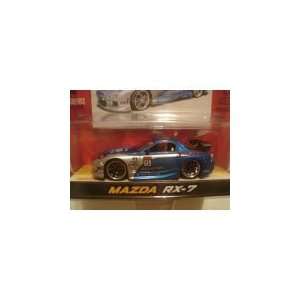   City Import Racer Silver & Blue Mazda RX 7 164 Scale Die Cast Car