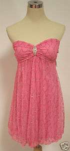 NWT WINDSOR $80 Pink Juniors Party Cocktail Dress 9  