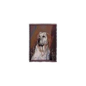  Yellow Lab Dog Face Portrait Tapestry Throw 50 x 70