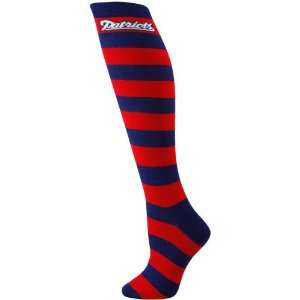  NFL New England Patriots Ladies Red Navy Blue Striped Rugby 