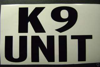 K9 UNIT Police Dog Decals Stickers Patrol Car 5x8  
