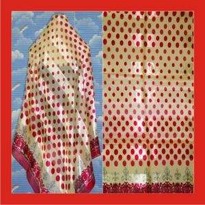 New Large Dot Red Yellow Silk Scarf Shawl Wrap s603  