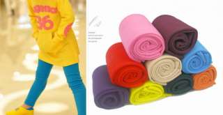 Kids Coloured Fleece Lined Footless Tights/Legging (9 Colours/3 Size 