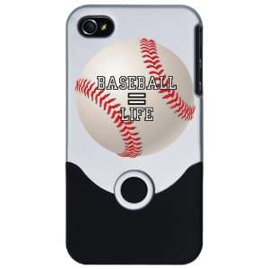  iPhone 4 or 4S Slider Case Silver Baseball Equals Life 