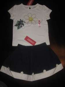NWT 2t3t Gymboree Flower Showers Daisy Shirt Skirt Hair  