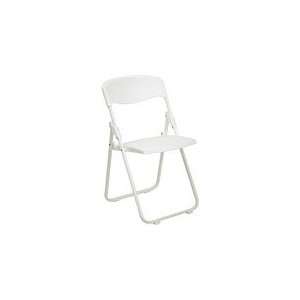   lb. Capacity Heavy Duty White Plastic Folding Chair