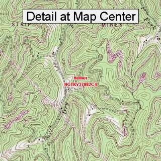USGS Topographic Quadrangle Map   Hellier, Kentucky (Folded/Waterproof 