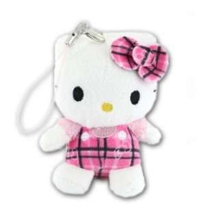  Hello Kitty Tartan Check Costume Plush Doll Cell Phone 