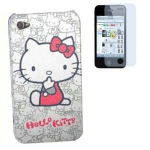  Hello Kitty iPhone 4 Hard Case White+Screen Protector 