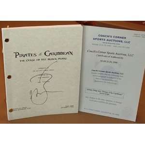   AUTOGRAPHED PIRATES OF THE CARIBBEAN MOVIE SCRIPT 