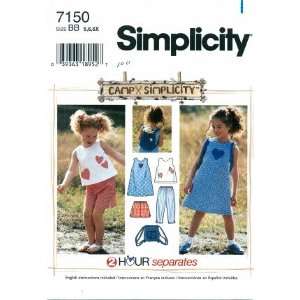  Simplicity 7150 Sewing Pattern Girls CAMPX Separates Dress 