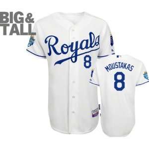 Mike Moustakas Jersey Big & Tall Majestic Home White Authentic Cool 