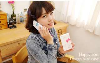 Front and Back Blue Bow Hard Case Cover for i Phone 4 4G+Gift  