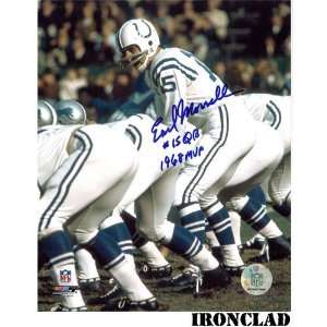  Earl Morrall Signed Colts 16x20 w/ 1968 MVP Insc. Sports 