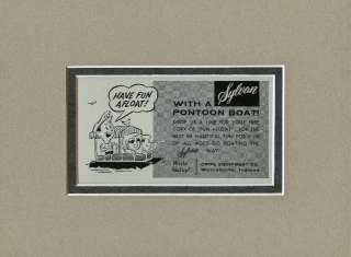 1959 SYLVAN PONTOON BOAT Vintage Original Advertisement Ad Double 