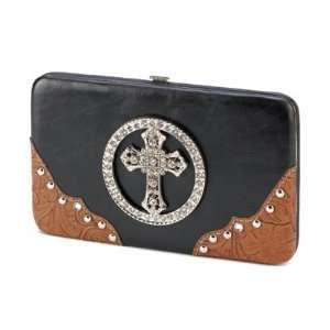  Jeweled Cross Hinge Wallet 