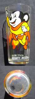 Mighty Mouse Terrytoons 1977 Pepsi Glass Rare Clean Unused Bright 