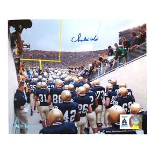  Charlie Weis Watching Team Walk out of Tunnel 16x20 