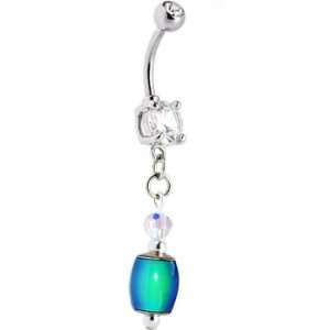  Double Crystalline Gem Mood Belly Ring Jewelry