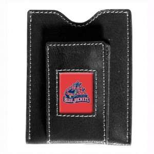  Columbus Blue Jackets Black Leather Money Clip & Card Case 