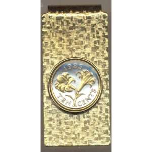   Gold on Silver Bermuda Lily, Coin   Money clips
