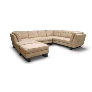   Koelper Series Beige Microfiber Modern Sectional Sofa