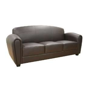  Sally Brown Leather Modern Sofa
