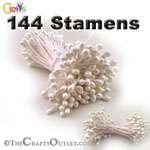 Bundle of 144 Double End Pearl Stamens 3mm 2in HPK  