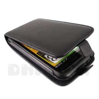   Leather Case Pouch Cover + Film For HTC Incredible S u_Black  
