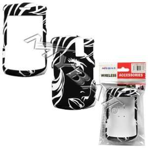  Black with White Girl Lady Design Snap On Cover Hard Case 