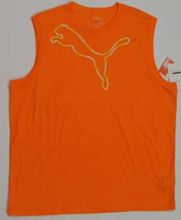 PUMA Men Summer Logo SL Sleeveless T Shirts   Vibrant Orange NEW NWT 