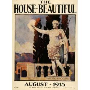  1915 Cover House Beautiful Hallowell Art Caesar Statue 
