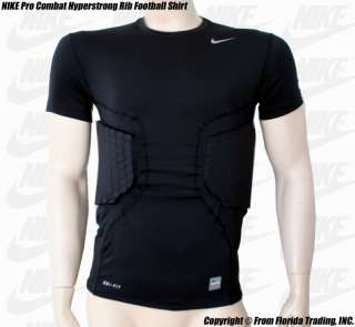NIKE Pro Combat Hyperstrong Rib Football Shirt(XL)Black  