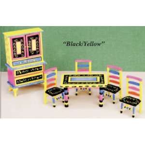   Miniature Handpainted Kitchen & Hutch Set SALE Toys & Games